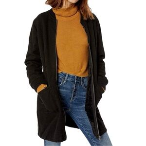 Cupcakes & Cashmere Bill Knit Bonded Shearling Jacket Coatigan Womens M Sweater